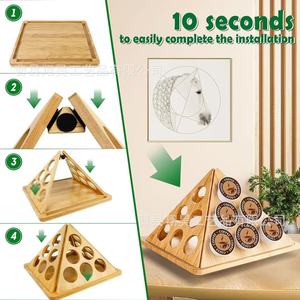 Estante piramidal de madera para cápsulas de café, de 6 niveles, giratorio, para almacenamiento en escritorio. - Product Image 3