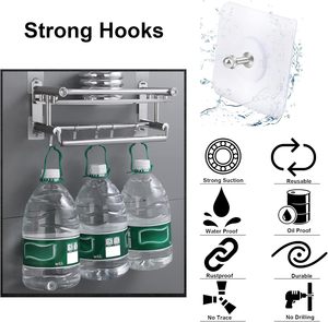 Crochets muraux multifonctionnels carrés en PVC transparents et autocollants sans trace (type crochet) simples pour salle de bain, outils de vie quotidienne, vaisselle - Product Image 3