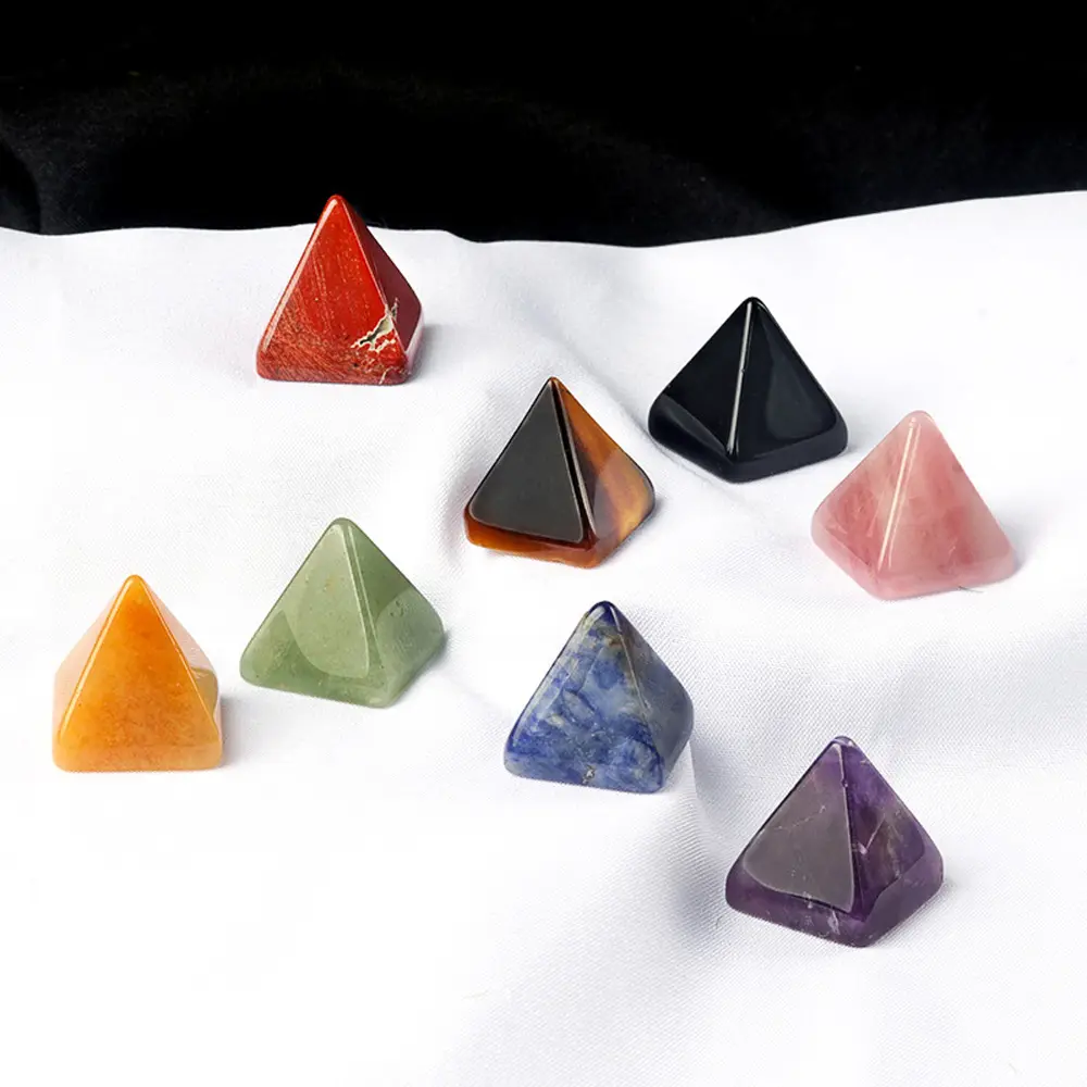 Amethyst Pyramid Crystals Wholesale Bulk Healing Stones Rose Quartz Pyramid Carving For Fengshui Ornaments