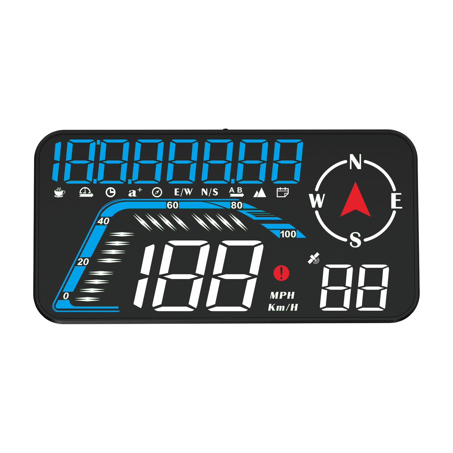 GPS Heads Up Display For Cars – Digital Speedometer With Overspeed & Fatigue Alerts