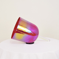 Bol chantant en cristal de quartz rose avec poignée, thérapie sonore pure 432 Hz, instrument de guérison sonore pour le yoga et la méditation, pour bain sonore