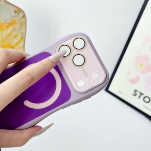 เคสโทรศัพท์แม่เหล็กแบบกันกระแทก ดีไซน์แฟชั่นสีสันตัดกัน สำหรับ iPhone 18 12 13 14 15 16 17 Pro Max พร้อมฟิล์มเลนส์ HD - Product Image 4