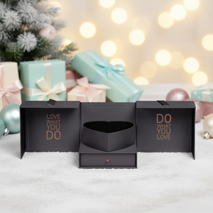 Boîte cadeau haut de gamme à double tiroir pour fleurs préservées, design LOVE YOU DO DO YOU LOVE, pour la Saint-Valentin et les fêtes - Product Image 3