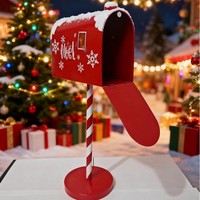 Boîte aux lettres décorative de Noël en fer, modèle YC20259191, avec flocon de neige, pour intérieur et extérieur