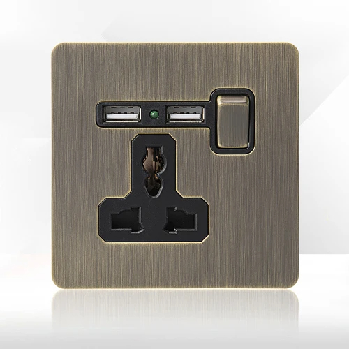 1gang 3pin Universal 2USB