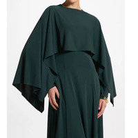 Robe longue cape pour femme, Abaya islamique modeste haut de gamme ODM, en polyester satiné turc, respirante, légère, à manches longues, personnalisable