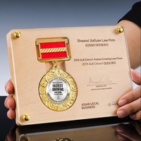 Plaques de remise de trophée nouveau design, médaille de remise de prix en bois et métal, personnalisé, personnel exceptionnel, récompense d'entreprise, personnalisation