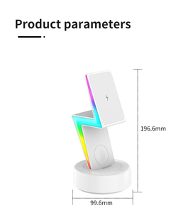 Lampe de nuit RGB multifonction 15W <span class=keywords><strong>chargeur</strong></span> sans fil <span class=keywords><strong>chargeur</strong></span> de téléphone sans fil <span class=keywords><strong>réveil</strong></span> - Product Image 6