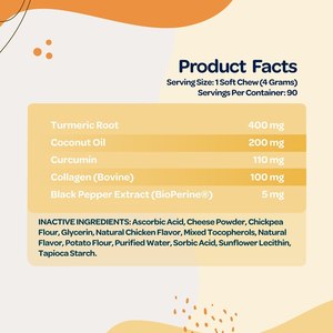 Integratore <span class=keywords><strong>per</strong></span> <span class=keywords><strong>Cani</strong></span> OEM/ODM con Curcuma, Collagene e <span class=keywords><strong>Olio</strong></span> <span class=keywords><strong>di</strong></span> <span class=keywords><strong>Cocco</strong></span> - Supporto <span class=keywords><strong>per</strong></span> Articolazioni, Fegato e Cuore - Masticabili Vitality Senza Cereali Tutto-in-Uno - Product Image 2