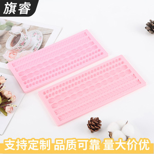 Pink Silicone Cake Decorating Mold Rectangle Fondant Baking Utensil Wedding Decoration Tool - Product Image 2