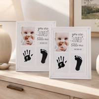 Cadre photo mural pour empreintes de bébé, souvenir personnalisé en bois blanc, décoration murale pour chambre d'enfant, boîte cadeau à poser sur table
