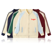 Veste de baseball rétro à rayures, manches raglan, broderie personnalisée, manteau décontracté pour couple
