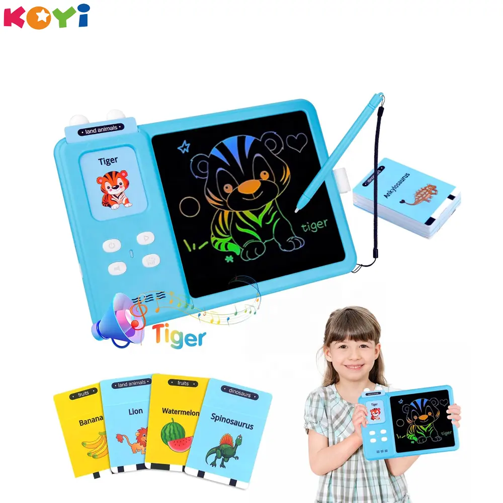 Nouveau Machine d'apprentissage éducatif pour enfants Cartes flash parlantes Jouets d'apprentissage avec planche à dessin Machine d'apprentissage pour enfants