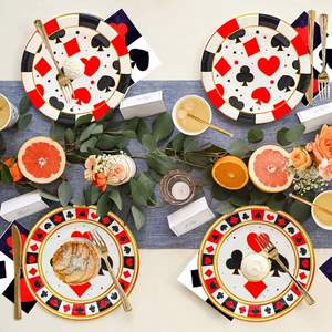 Platos de Papel Modernos para Cena con Temática de Póker y Casino, 9 x 9 Pulgadas, Decoraciones Elegantes para Fiestas de Cumpleaños y Casino - Product Image 2