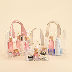 Оптовая продажа, большая емкость, пластиковая сумка из ПВХ, настраиваемый логотип, прочный и водонепроницаемый, с маргариткой и ПУ ручкой - Product Image 3