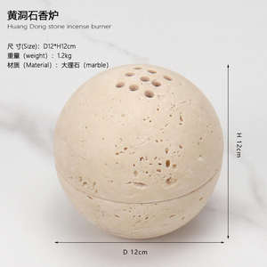 Brûleur d'encens créatif avec boule ronde, bâton de Palo Santo en marbre et support pour paquet de taches de sauge - Product Image 5
