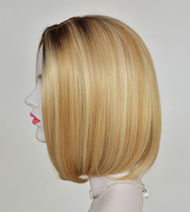 Parrucche Bionde Corte Lisce Effetto Seta, <span class=keywords><strong>Parrucca</strong></span> Bob in Fibra Sintetica Resistente al Calore, Parrucche <span class=keywords><strong>Afro</strong></span> Americane per Donne - Product Image 2