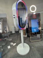 Photomaton miroir magique 21,5 pouces avec processeur Intel Core i5 6ème génération, écran tactile et anneau lumineux RGB pour événements et mariages