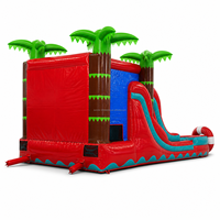 Nouveau style Château gonflable Aurora en PVC 5x4M écologique pour enfants, usage commercial intérieur/extérieur, avec toboggan et souffleur d'air
