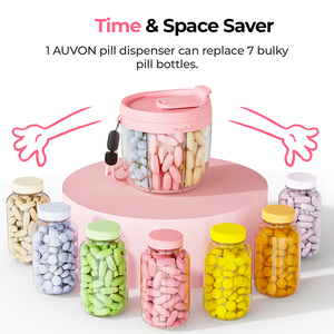 Distributeur de pilules de voyage portable en plastique rouge et rose, anti-mélange, à large ouverture, résistant aux enfants, 7 jours, 7 grands compartiments - Product Image 4
