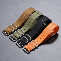 Bracelet de montre Lionorm Premium en nylon côtelé 20mm 22mm, durable, en tissu de ceinture de sécurité tissé, avec boucle brossée à 5 anneaux