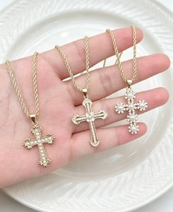 Religious jewelry cross zircon pearl necklaces classic charm link <b>chain</b> Party Gift - Product Image 6