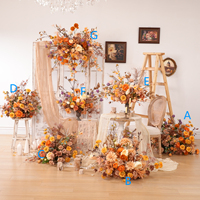 A8959 Automne Automne Orange Accrocher Arrangement De Fleurs Arche De Fond De Mariage Table De Réception Centre De Table Boule Décor Allée Plancher Floral
