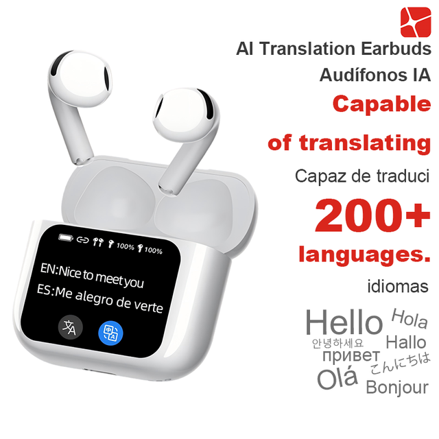 Smart Case TWS for 5.3 Earbuds with Digital Display & IPX5 Waterproof AI Real-time Translator for Travel