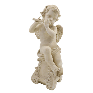 Estatua Antigua de Cupido, Querubín, Ángel Tocando la <span class=keywords><strong>Flauta</strong></span>, Figura de Resina Envejecida para Decoración de Jardín Exterior - Product Image 3
