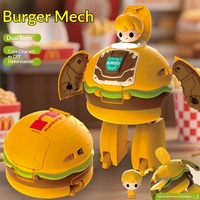 Hamburger Kentang Goreng Mainan Transformasi Robot Raja Anak-anak Cola Soda Simulasi Model Mecha Plastik 4-6 Tahun