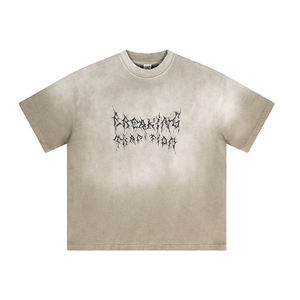 T-shirt vintage pour homme en coton 100% délavé à l'acide, délavé, à manches courtes, surdimensionné, 250 g/m², t-shirts - Product Image 2