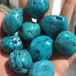 Bulk Wholesale 20-40mm High Quality Crystals Gemstone Green Blue Turquoise Tumbled Stones For Gift