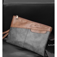 Nouveau rétro Simple hommes jeunesse pochette Style coréen enveloppe iPad sac à la mode portefeuille en cuir pour les petites entreprises