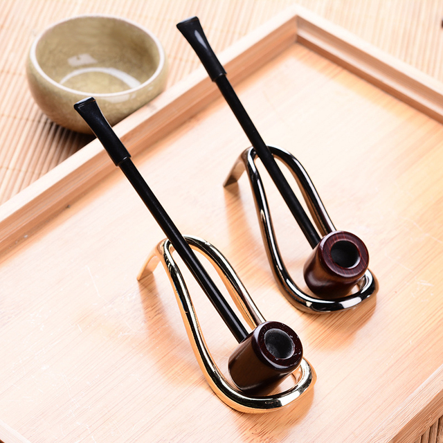 Portable Men's Red Sandalwood Straight Solid Wood Smoking Pipe Durable Design for Tobacco