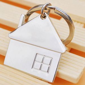 House Shape <b>Keychain</b> Blank Engrave Sublimation Metal Key Chain Custom Key Ring Beer Bottle Opener <b>Keychain</b> Real Estate Key Ring - Product Image 5