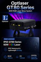 Optlaser 60W Laser extérieur couleur pleine puissance IP65 étanche pour Hôtels, Salles de Banquet, Bars, Scènes de Performance DMX ILDA