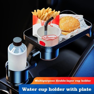 Nampan Tempat Minuman Mobil Multifungsi, Meja Makan Tempat Cangkir <span class=keywords><strong>Burger</strong></span> Kopi Berputar 360 Derajat - Product Image 5