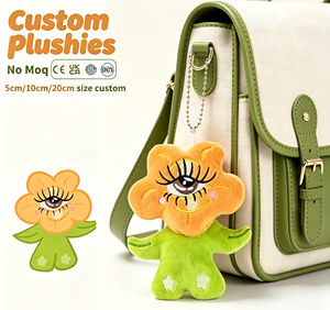 Breloque de sac en peluche personnalisée OEM, motif <span class=keywords><strong>fleur</strong></span> unique à une <span class=keywords><strong>fleur</strong></span>, style Kawaii, plante étrange, porte-clés en peluche brodé sur mesure, faible MOQ - Product Image 1