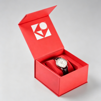 Boîte à montre de luxe en carton rigide avec fermeture magnétique, logo personnalisé OEM, emballage en papier recyclé écologique, éponge cadeau