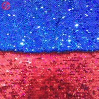 Tissu à paillettes double face, vente en gros, textile pour robe de mariée, maille paillettes rouges, tissu à filet perlé, vente en gros