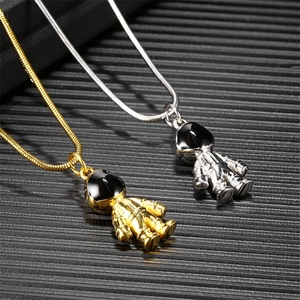 Popular Gold Plated Astronaut Pendant Necklace Stainless Steel Men Jewelry - Product Image 3