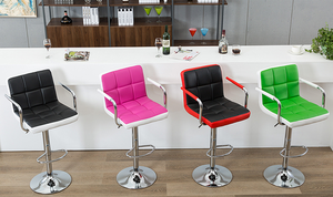 High-gloss Metal High Stool Restaurant Table Chair Chair Parts Gas Lift Counter Height Stools <strong>Leather</strong> Adjustable <strong>Barstool</strong> - Product Image 4