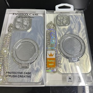 เคสโทรศัพท์หรูหราไฮเอนด์สำหรับ 17 Pro Max พร้อมขาตั้งวงแหวนกระจกกลิตเตอร์ ป้องกันเลนส์เต็มรูปแบบ และมีกาวในตัว - Product Image 2