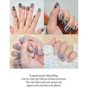 Origen Corea # Pegatinas de Uñas Aurora Semi-Curadas, Magnéticas, con Gel Voluminizador, Tiras Suaves, Resistentes al Agua, Estilo Coreano, Larga Duración - Product Image 4