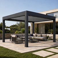 Pergola bioclimatique automatique en aluminium avec revêtement en poudre imperméable pour terrasse, balcon, jardin, patio et utilisation en extérieur
