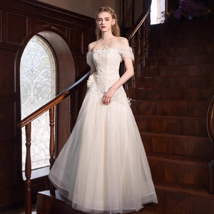 sachin and babi light blue dress Wedding Dresses for Women French Style Short Engagement White Dress Travel  Photography Mesh Waist Slim White Slip Long Dress