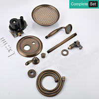 Système de douche de salle de bain de 9 pouces monté au plafond de luxe ensembles de douche de pluie en laiton noir dissimulés ensemble de robinet de douche en Bronze antique