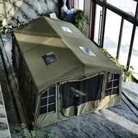 Grande tente de camping gonflable portable de 17,28 m², imperméable, avec installation rapide et bâche de sol pour une utilisation familiale en extérieur