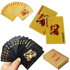 24k Gold Dubai Playing Cards Waterproof Poker Cards With Wooden Box And Golden Certificate Card Jogo De Baralho Pokerkarte Carte