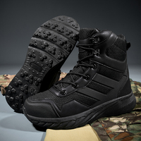 Bottes tactiques pour hommes pour l'été, l'hiver, le printemps, la randonnée et le cyclisme bottes de combat avec bout rond style Chelsea